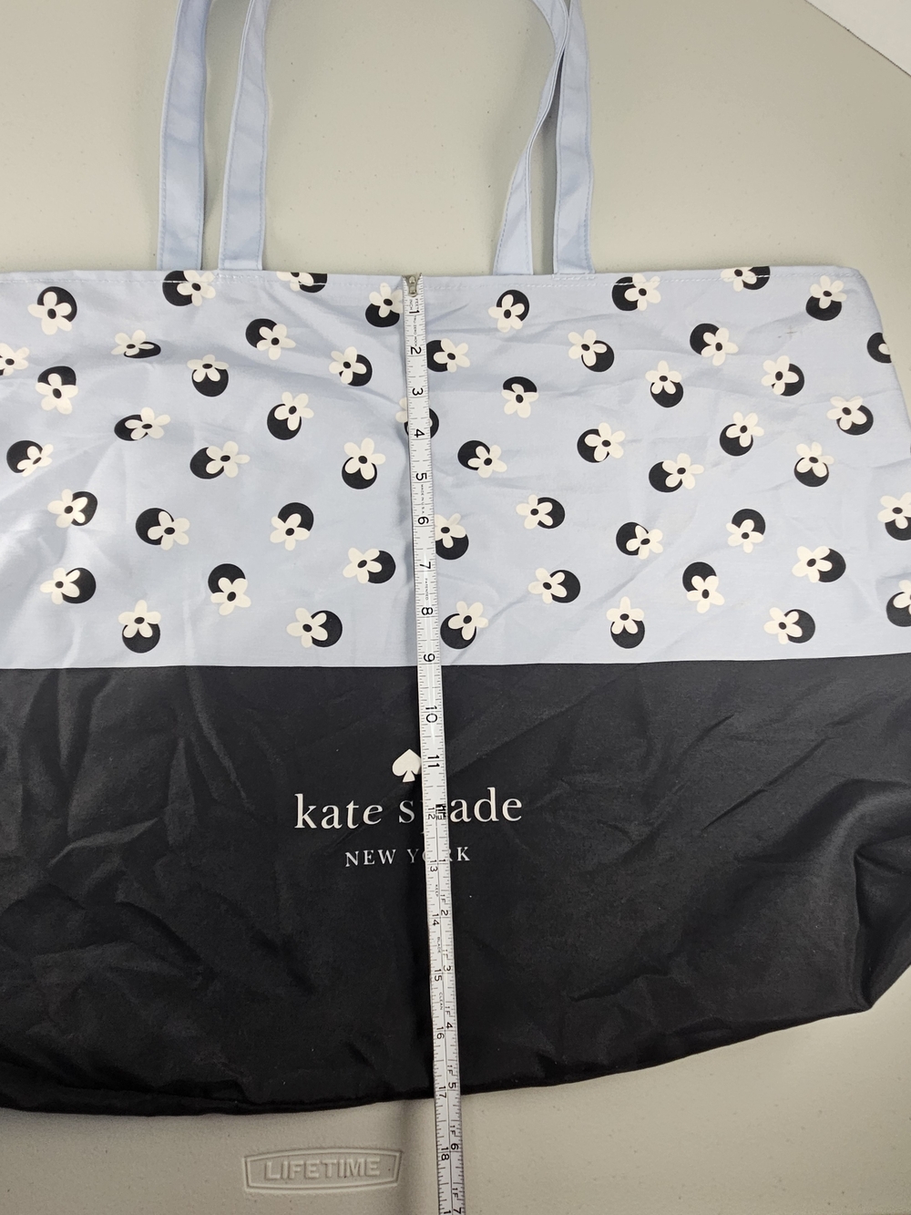 Kate Spade New York Light Blue Floral Print Tote Bag - Picture 11 of 12
